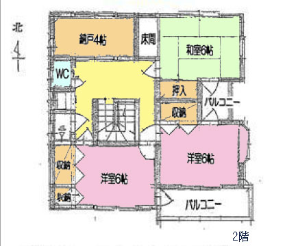 平塚市西真土4丁目の中古2階間取り図 平塚市西真土4丁目の中古2階間取り図