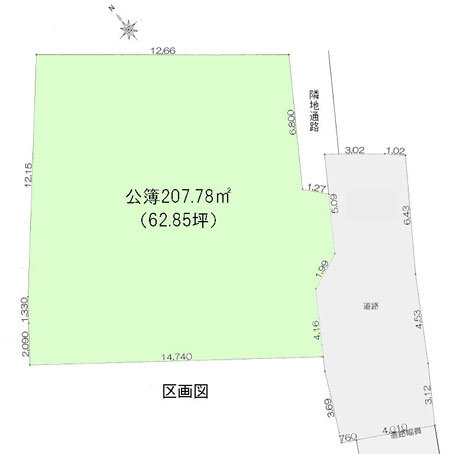 茅ヶ崎市浜之郷の土地の区画図 茅ヶ崎市浜之郷の土地の区画図